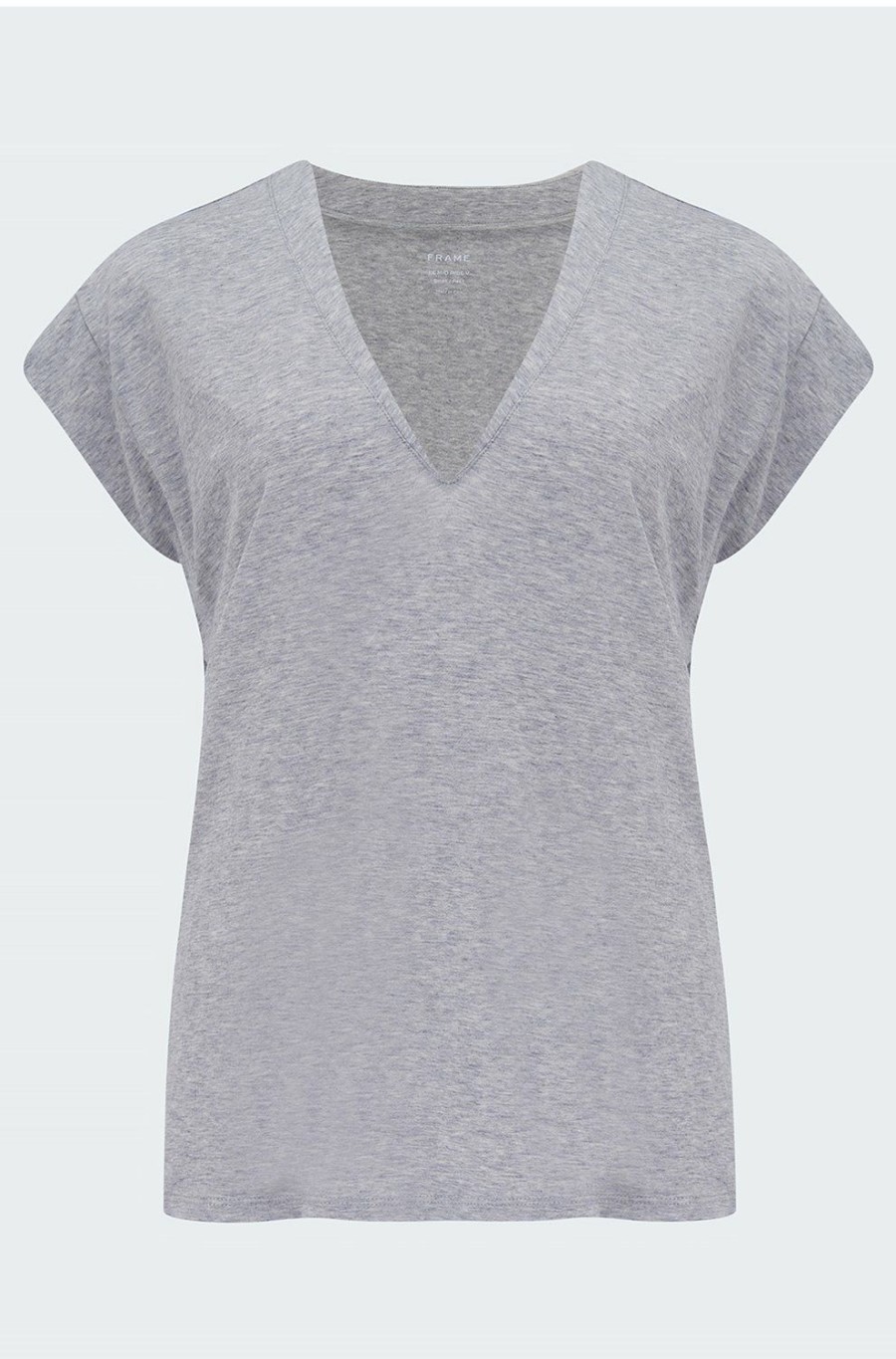 Women'S Clothing * | Le Mid Rise V T-Shirt In Gris Heather Fashionable Frame