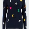 Women'S Clothing * | All Over Moon And Stars Crew In Navy Clearance Sale Jumper 1234