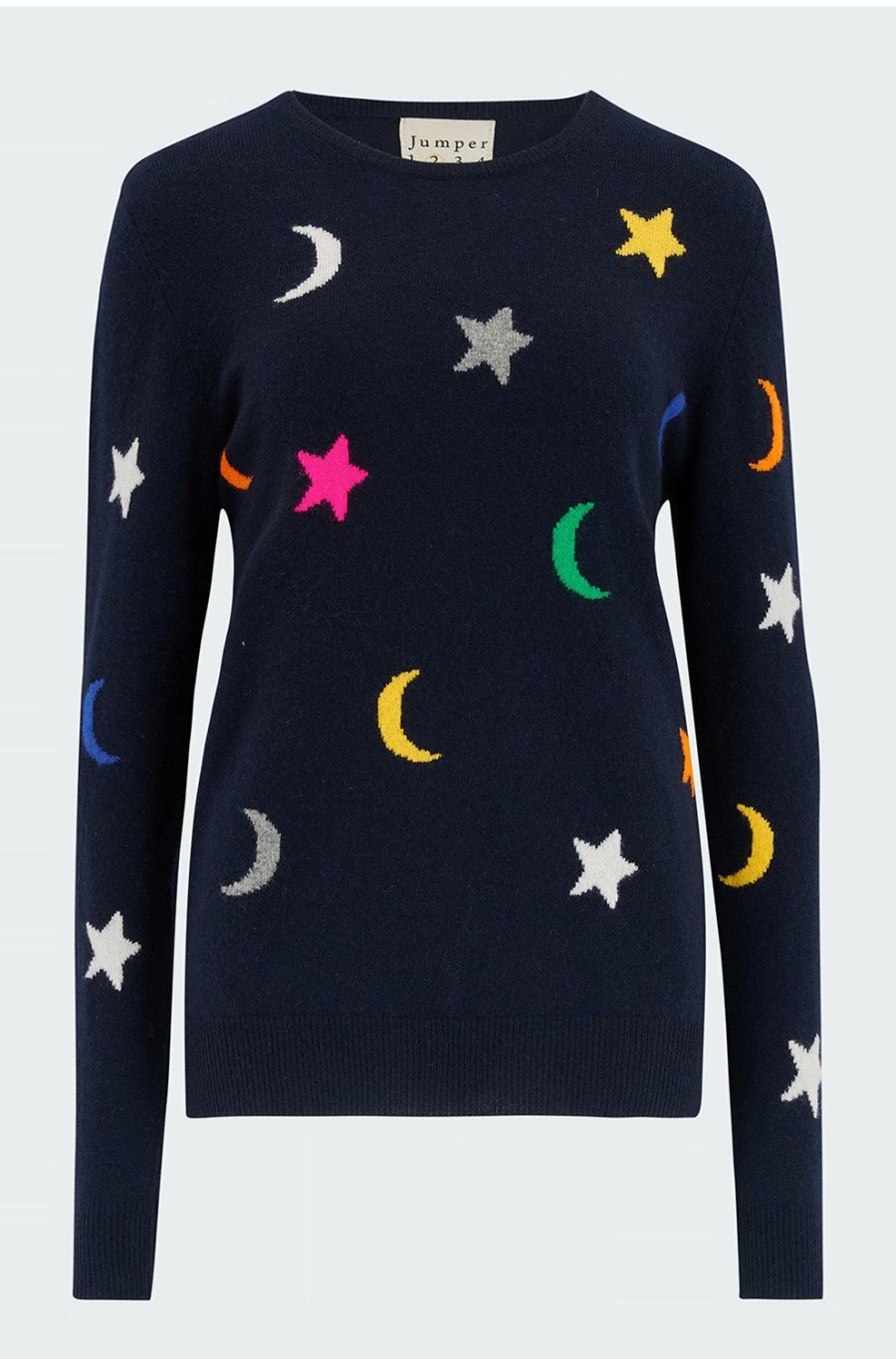 Women'S Clothing * | All Over Moon And Stars Crew In Navy Clearance Sale Jumper 1234