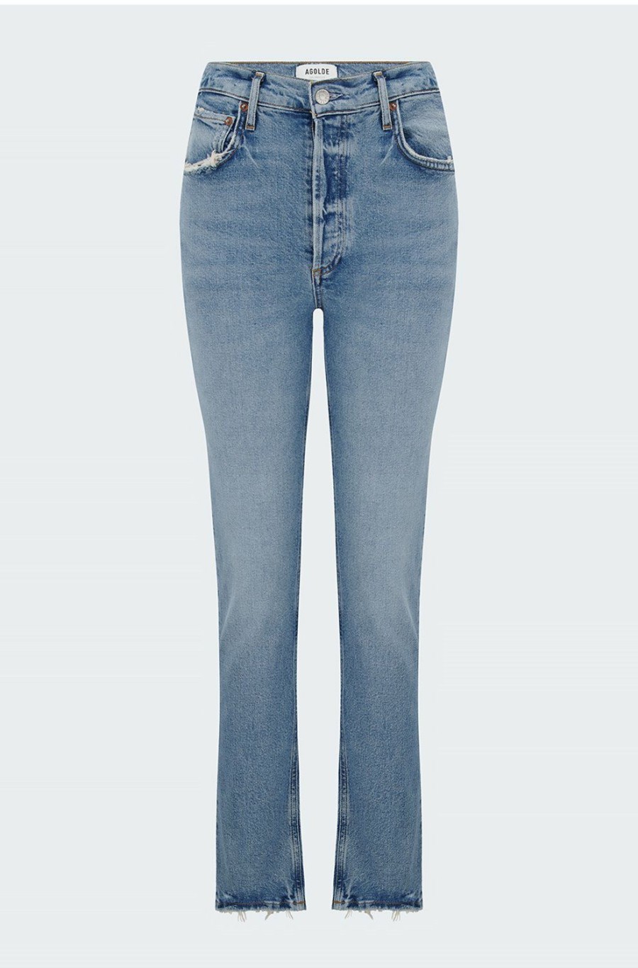 Jeans * | Riley Long High Rise Straight In Cove Best Price Agolde