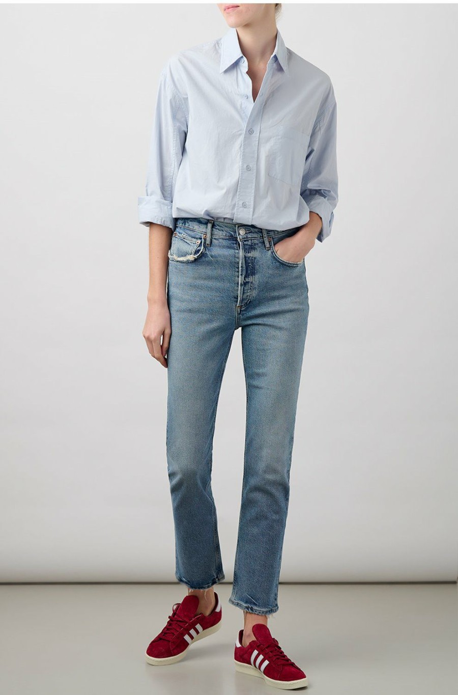 Jeans * | Riley Long High Rise Straight In Cove Best Price Agolde