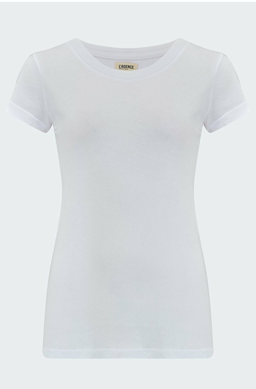 Women'S Clothing * | Cori Scoop Tee In White Best-Selling L'Agence