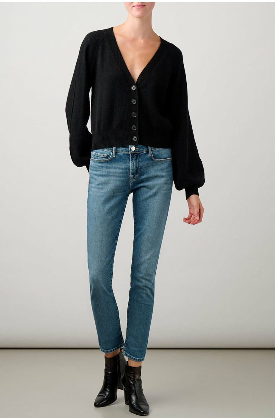 Women'S Clothing * | Linked Cardigan In Noir Bestsellers Frame