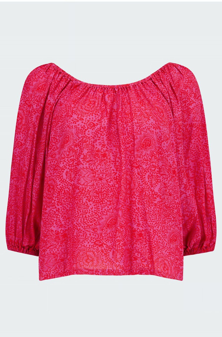 Women'S Clothing * | Ella Top In Shangri La Raspberry Online Store Natalie Martin