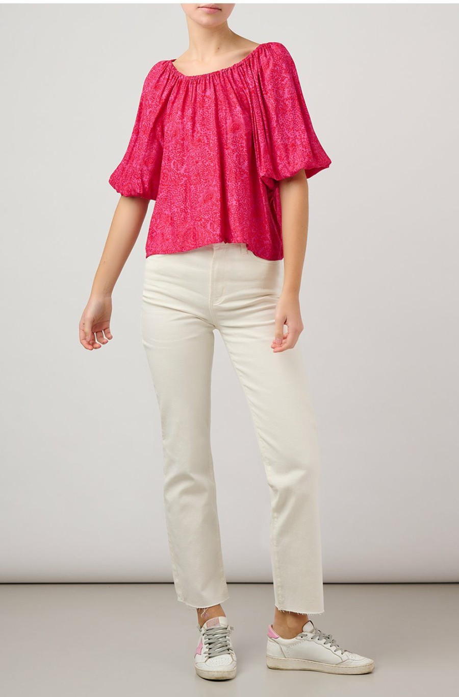 Women'S Clothing * | Ella Top In Shangri La Raspberry Online Store Natalie Martin