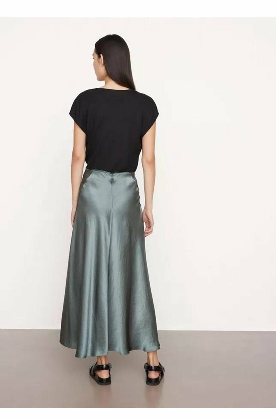 Women'S Clothing * | Raw Panel Slip Skirt In Deep Aegean Special Offers Vince