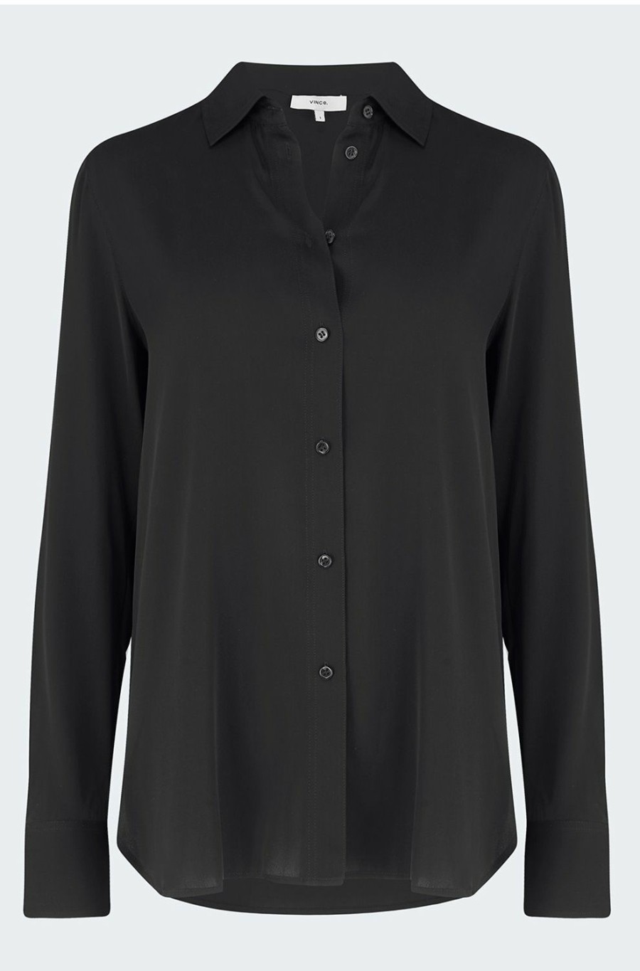 Women'S Clothing * | Slim Fitted Shirt In Black 100% Guarantee Vince