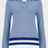 Women'S Clothing * | Hermia Sweater In Blue Cream Stripe Best Price Madeleine Thompson