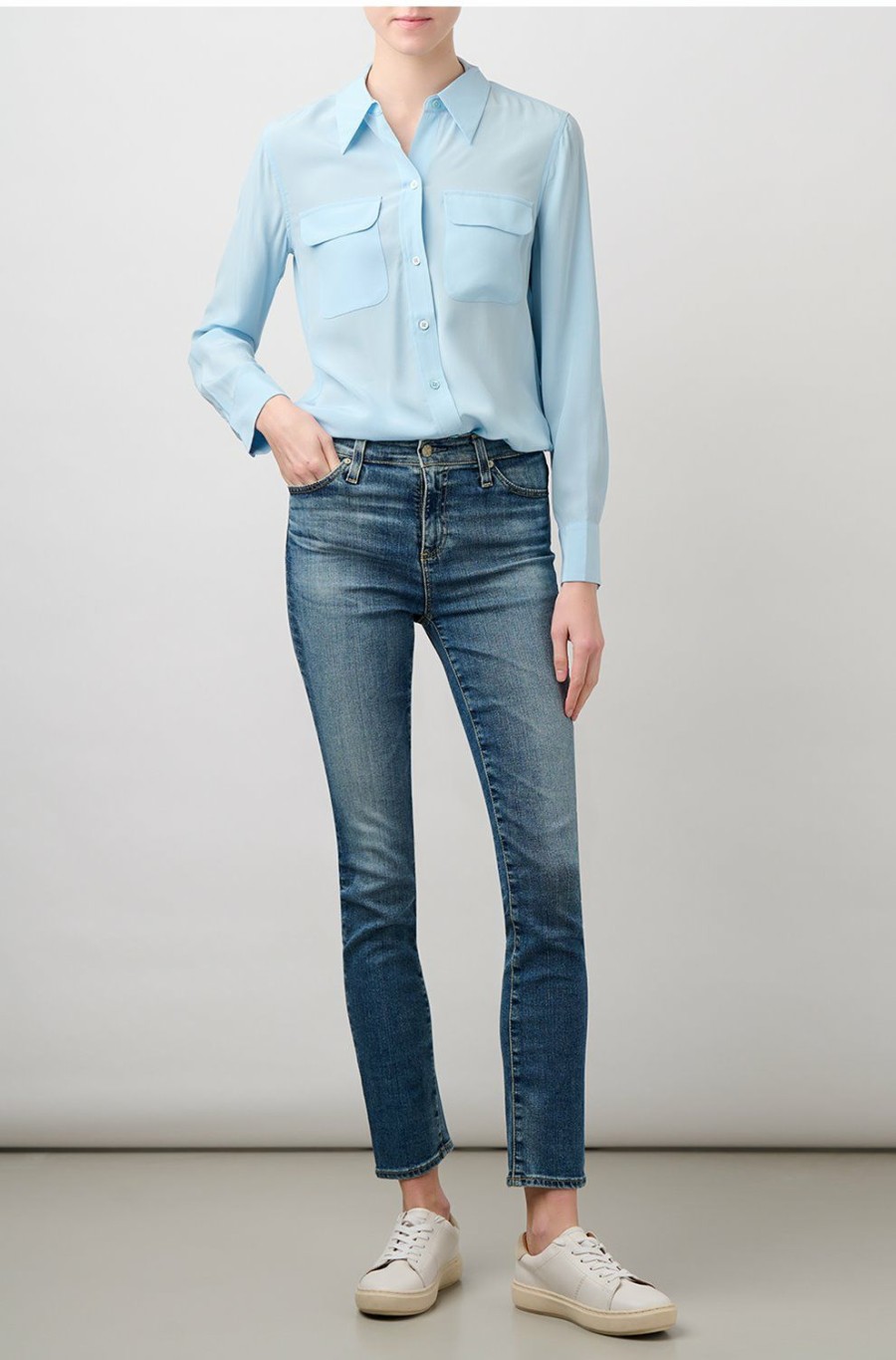 Women'S Clothing * | Slim Signature Shirt In Dream Blue Sale Online Equipment