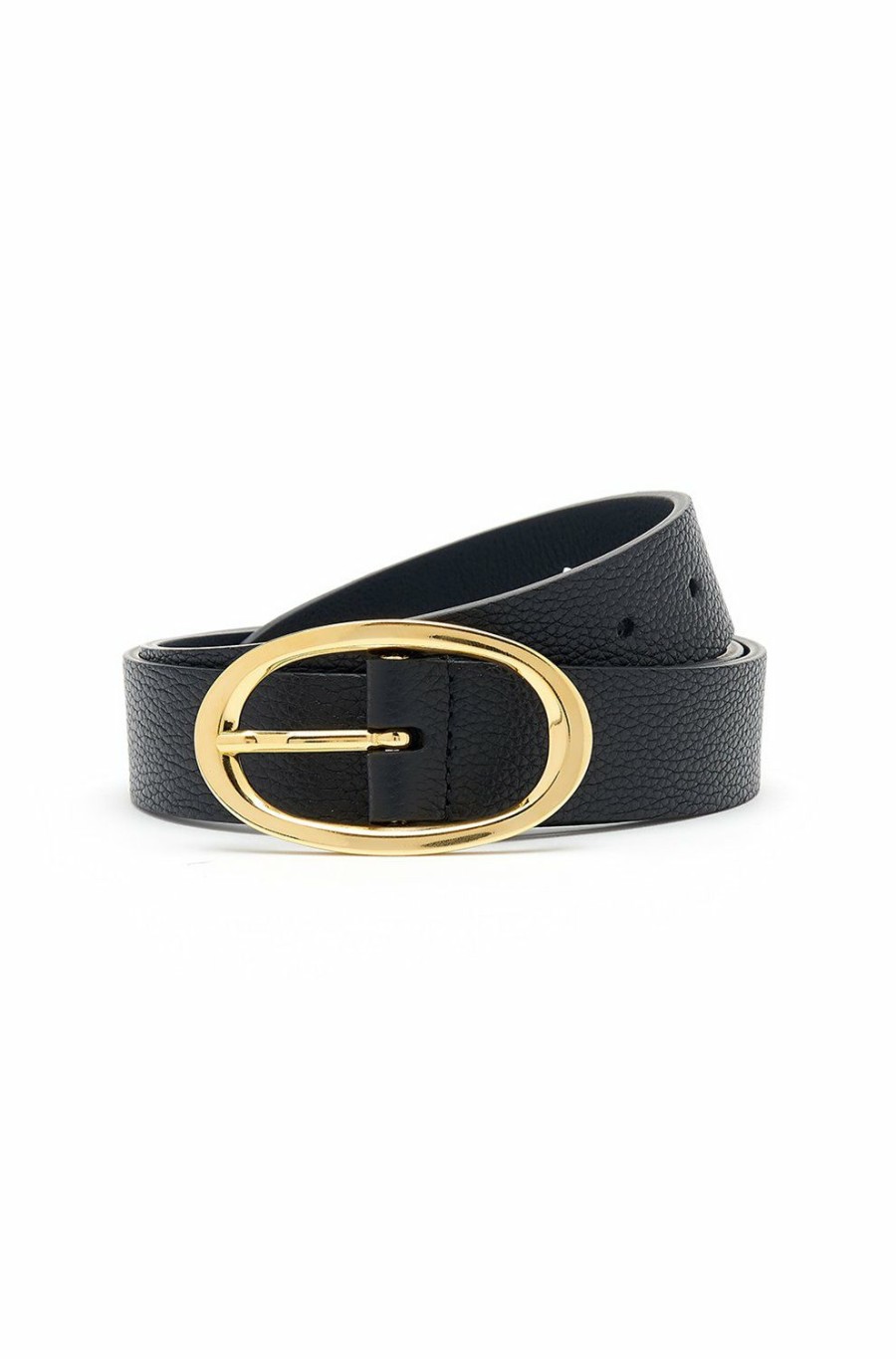 Women'S Clothing * | Rounded Buckle Belt In Black Outlet Sale Anderson'S