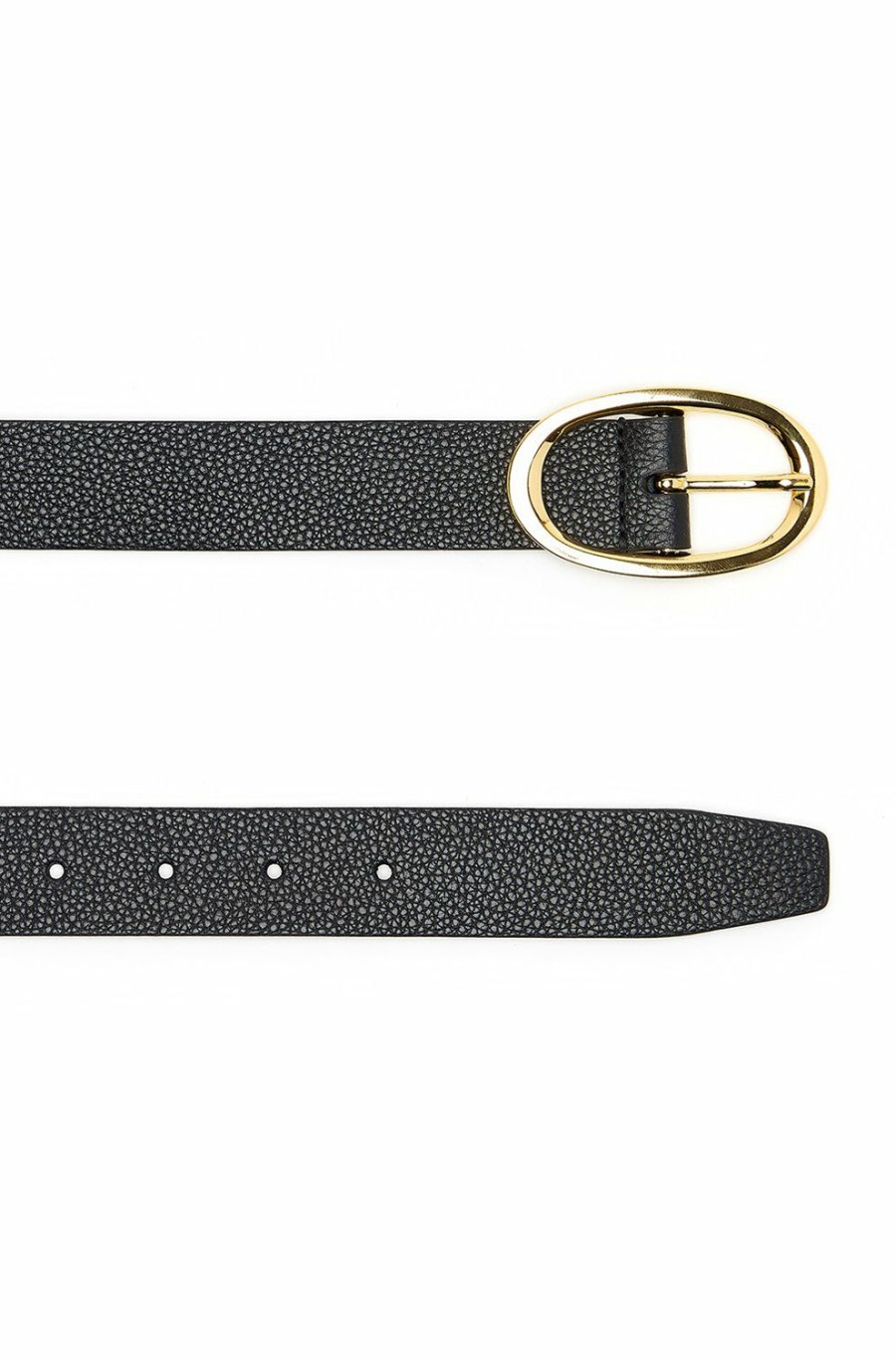 Women'S Clothing * | Rounded Buckle Belt In Black Outlet Sale Anderson'S