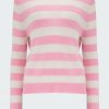 Women'S Clothing * | Stripe Crop Crew In Flamingo Cream Wholesale Jumper 1234