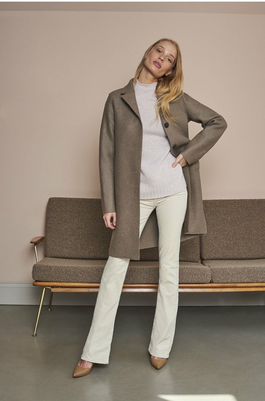 Women'S Clothing * | Boxy Coat In Taupe Excellent Quality Harris Wharf London