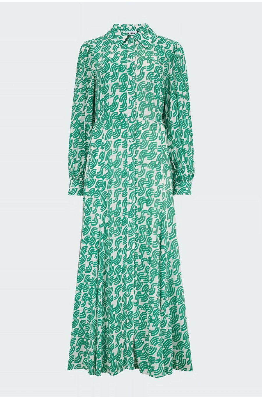 Women'S Clothing * | Georgina Midi Shirtdress In Green Wave Promotion Rixo