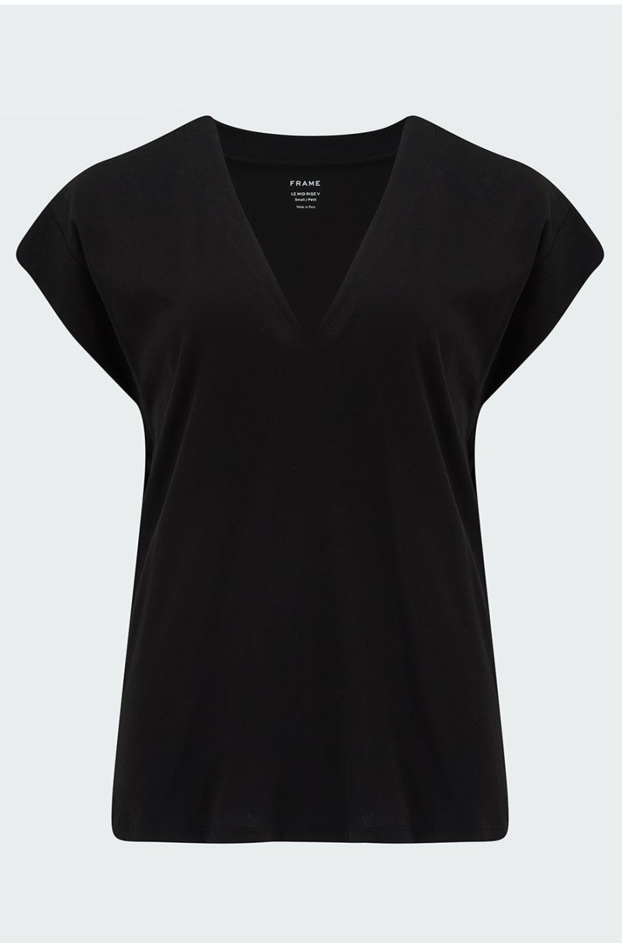 Women'S Clothing * | Le Mid Rise V T-Shirt In Noir Online Sale Frame