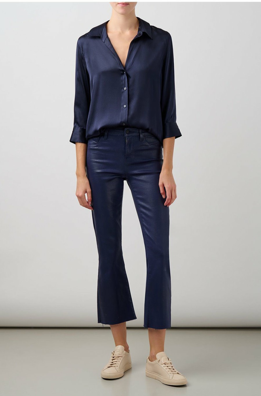 Women'S Clothing * | Dani Blouse In Midnight Sale Online L'Agence