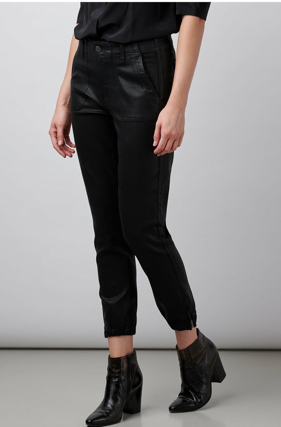 Women'S Clothing * | Mayslie Jogger In Black Fog Coated Outlet Paige