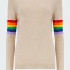 Women'S Clothing * | Rainbow Arms Sweater In Buff Rainbow Stripes Sales Jumper 1234