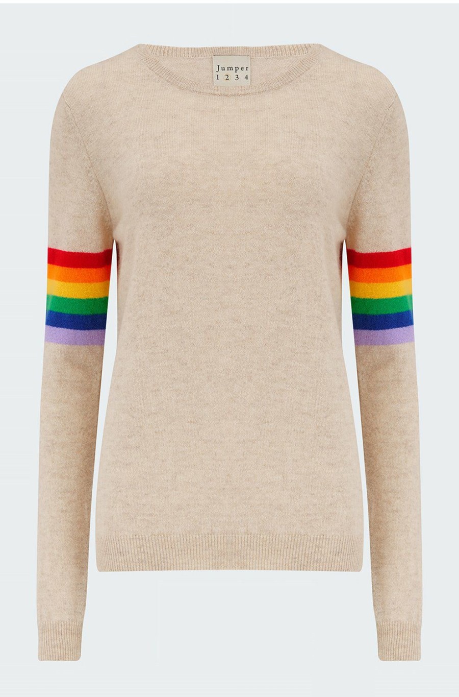 Women'S Clothing * | Rainbow Arms Sweater In Buff Rainbow Stripes Sales Jumper 1234