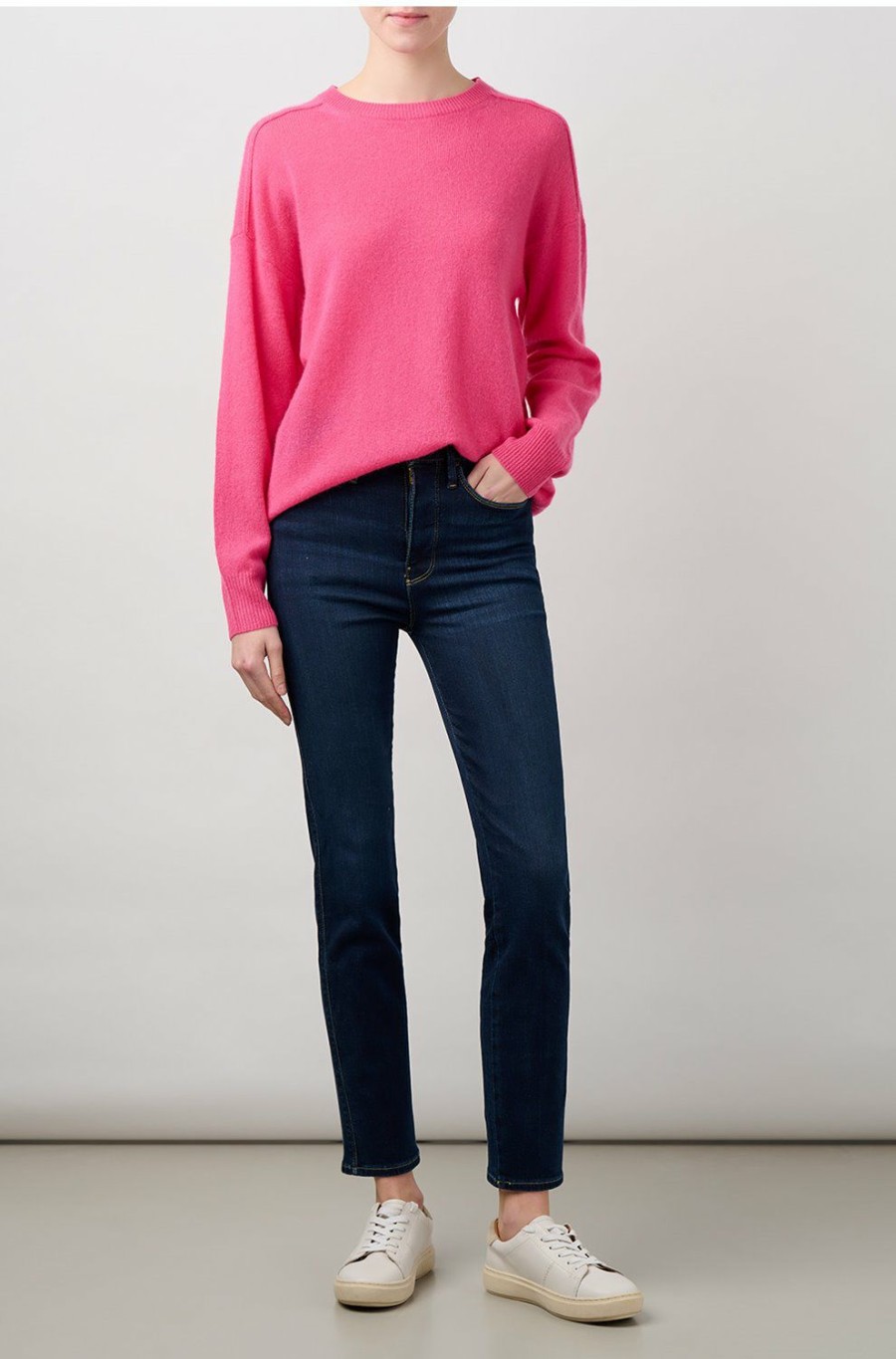 Women'S Clothing * | Elaine Crew Neck In Peony Excellent Quality 360 Cashmere