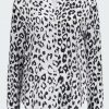 Women'S Clothing * | Tyler Long Sleeve In Black White Cheetah Excellent Quality L'Agence