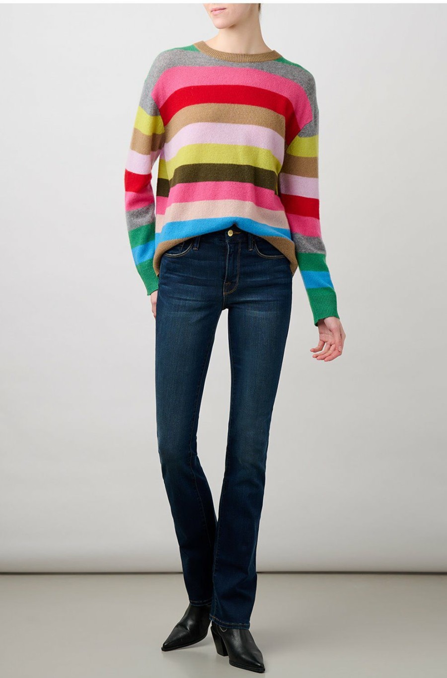 Women'S Clothing * | Lexie Crew Neck In Rainbow Shoping 360 Cashmere