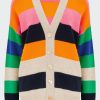 Women'S Clothing * | Boyfriend Cardigan In Buff Multi Stripe Fashionable Jumper 1234