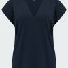 Women'S Clothing * | Le Mid Rise V T-Shirt In Navy New Arrivals Frame