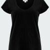 Women'S Clothing * | Katie Scoop Neck Tee In Black Quick Delivery Velvet