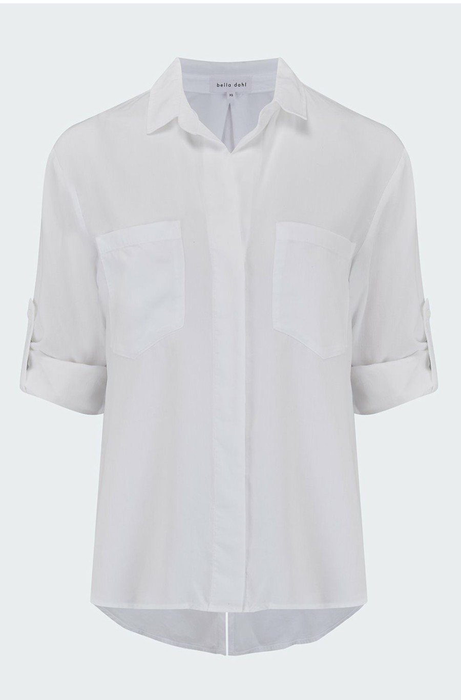 Women'S Clothing * | Split Back Button Down Shirt In White Shoping Bella Dahl