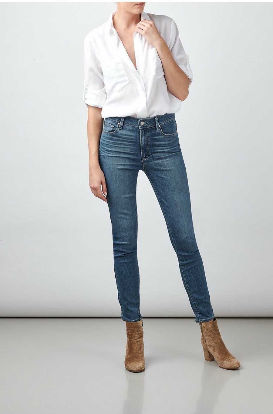 Women'S Clothing * | Split Back Button Down Shirt In White Shoping Bella Dahl