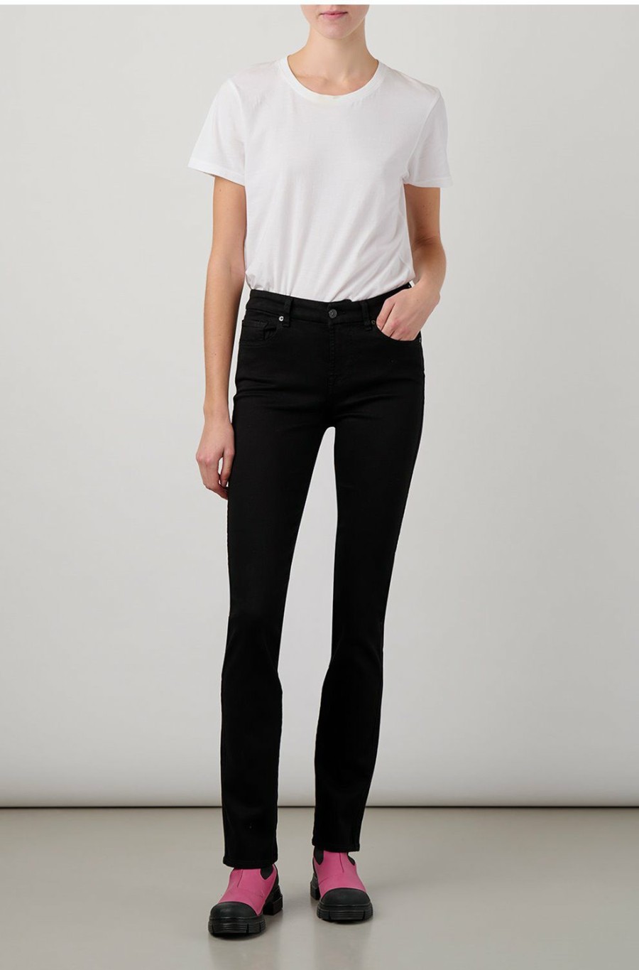 Jeans * | Kimmie Straight B(Air) Eco Jean In Rinsed Black Premium 7 For All Mankind