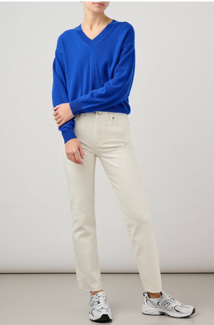 Women'S Clothing * | Malibu V Jumper In Sapphire Promotions Crush