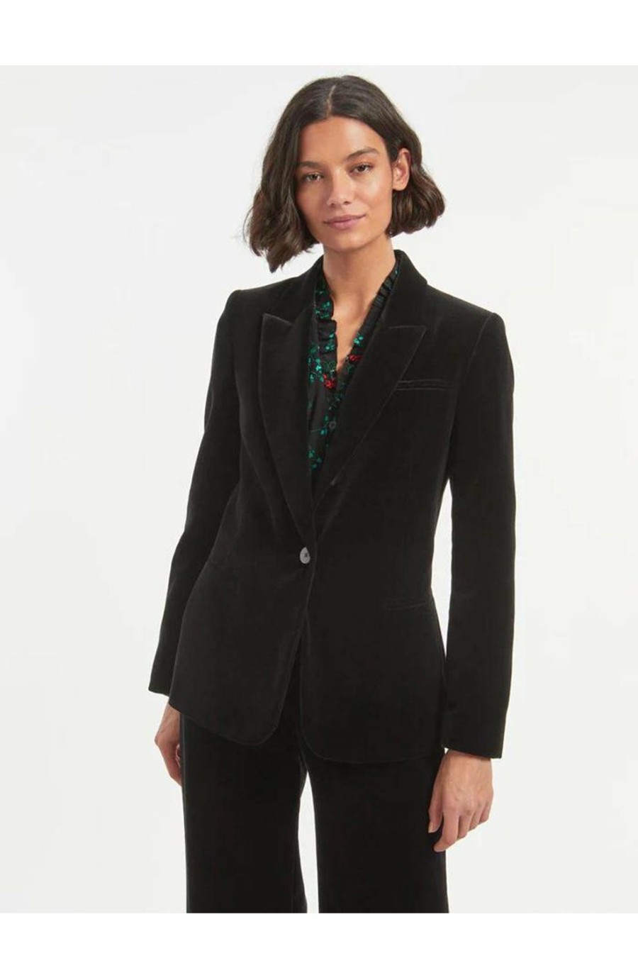 Women'S Clothing * | Jamie Velvet Blazer In Black Fire Sale Cefinn