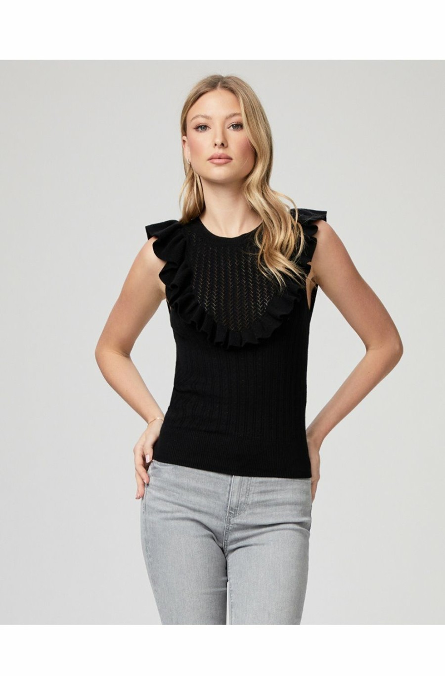 Women'S Clothing * | Rosina Top In Black Excellent Paige