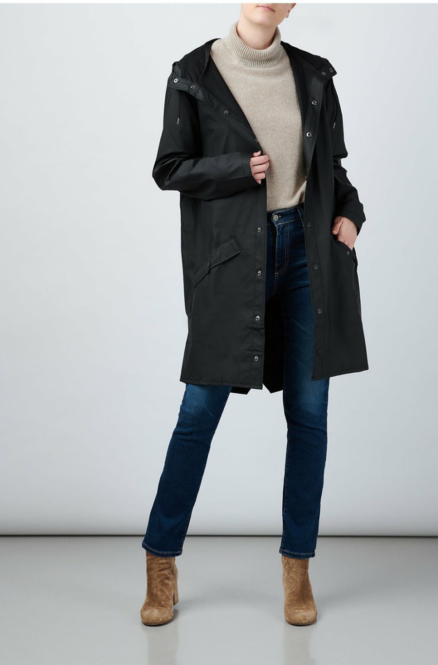 Women'S Clothing * | Long Jacket In Black Sale Online Rains