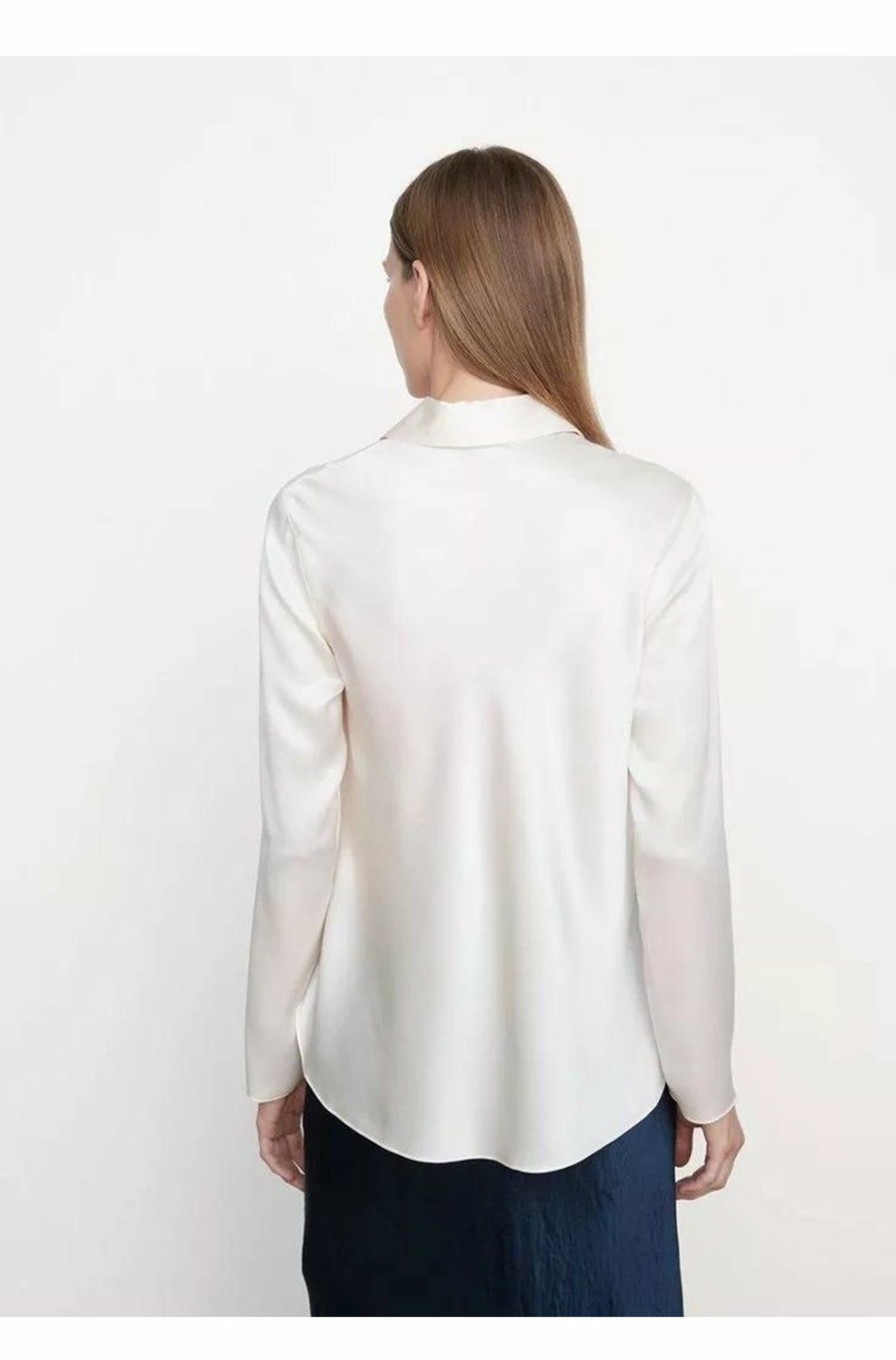 Women'S Clothing * | Bias Button Down Long Sleeve Shirt In Chiffon Hot Selling Vince