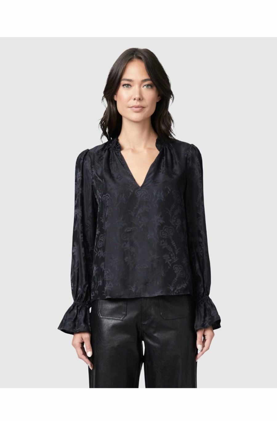 Women'S Clothing * | Laurin Blouse In Black Silk Featured Paige