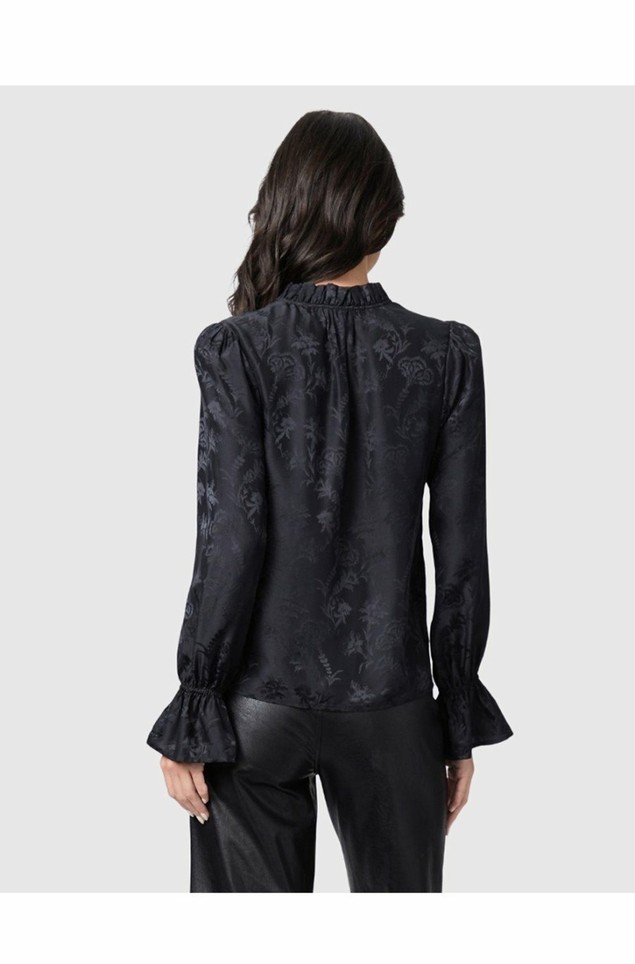 Women'S Clothing * | Laurin Blouse In Black Silk Featured Paige