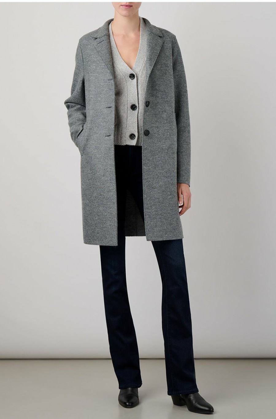 Women'S Clothing * | Boxy Coat In Grey Mouline Best Sale Harris Wharf London