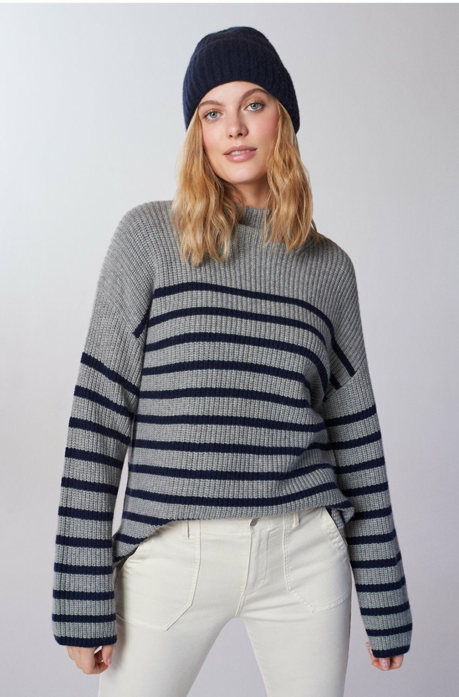 Women'S Clothing * | Claudia Jumper In Heather Navy Stripe Cheaper Rails