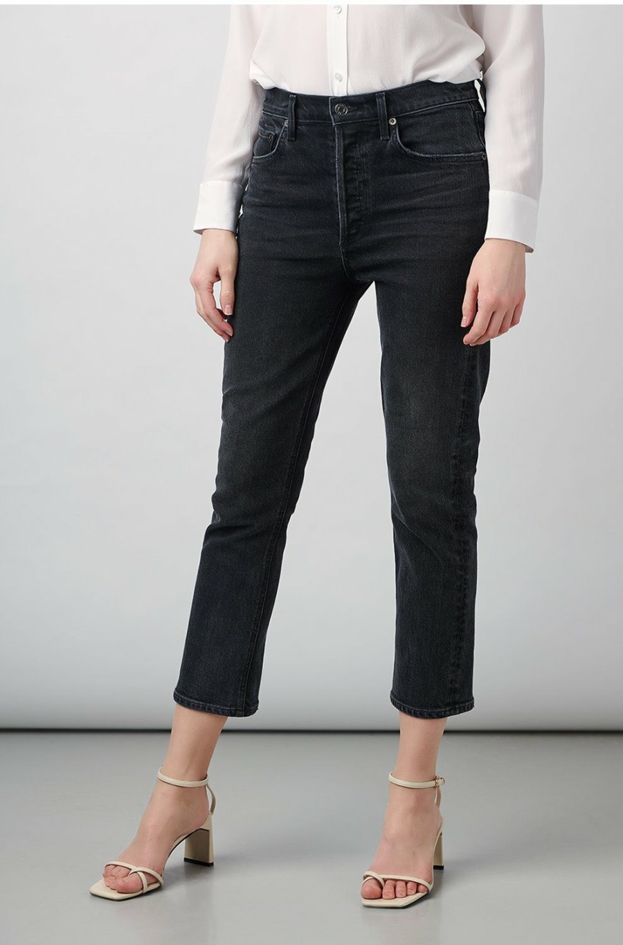 Jeans * | Riley Straight Cropped Jean In Panoramic Less Expensive Agolde