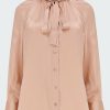 Women'S Clothing * | Nela Silk Satin Shirt In Misty Rose Pink Online Store Equipment