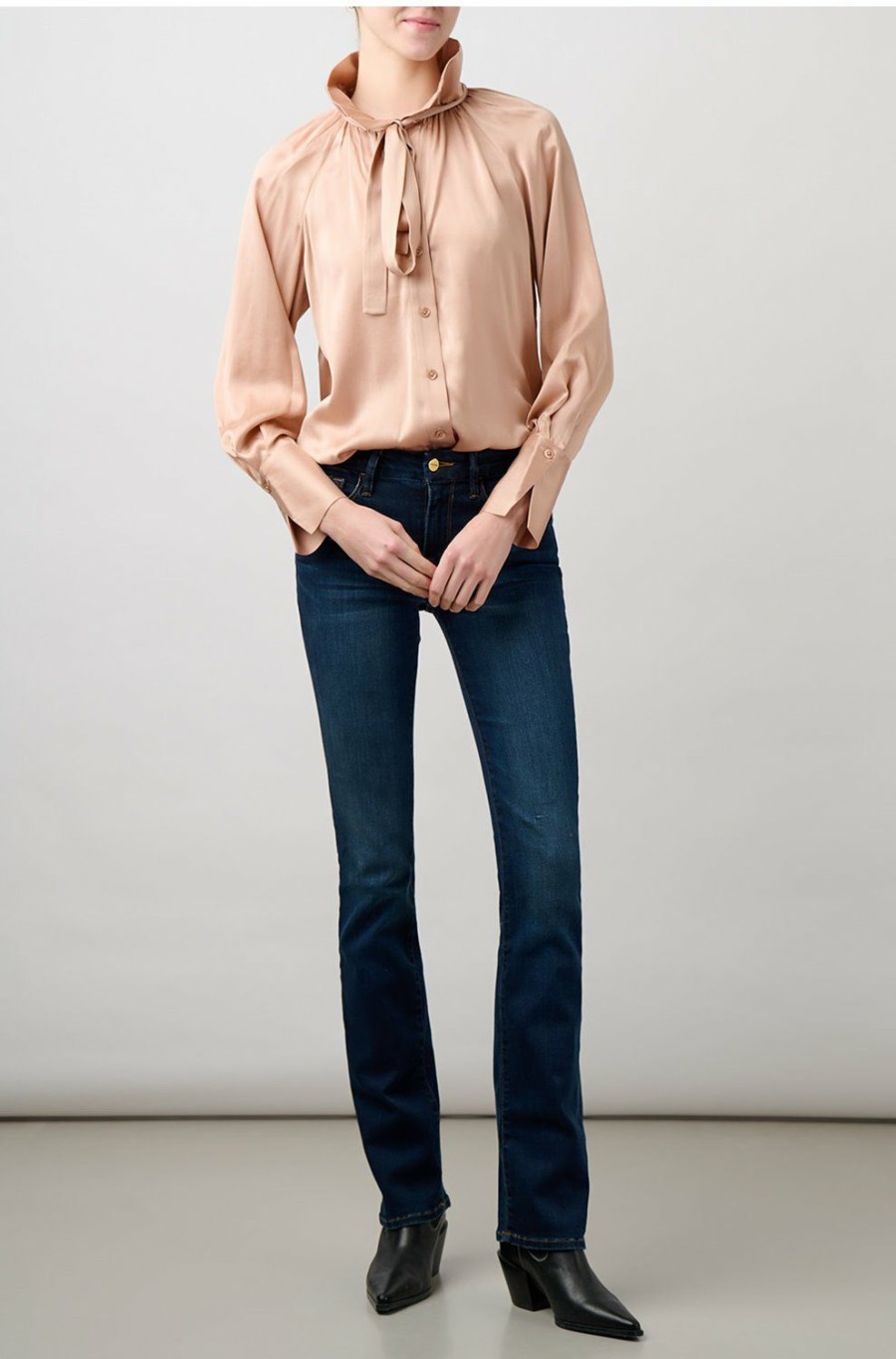 Women'S Clothing * | Nela Silk Satin Shirt In Misty Rose Pink Online Store Equipment