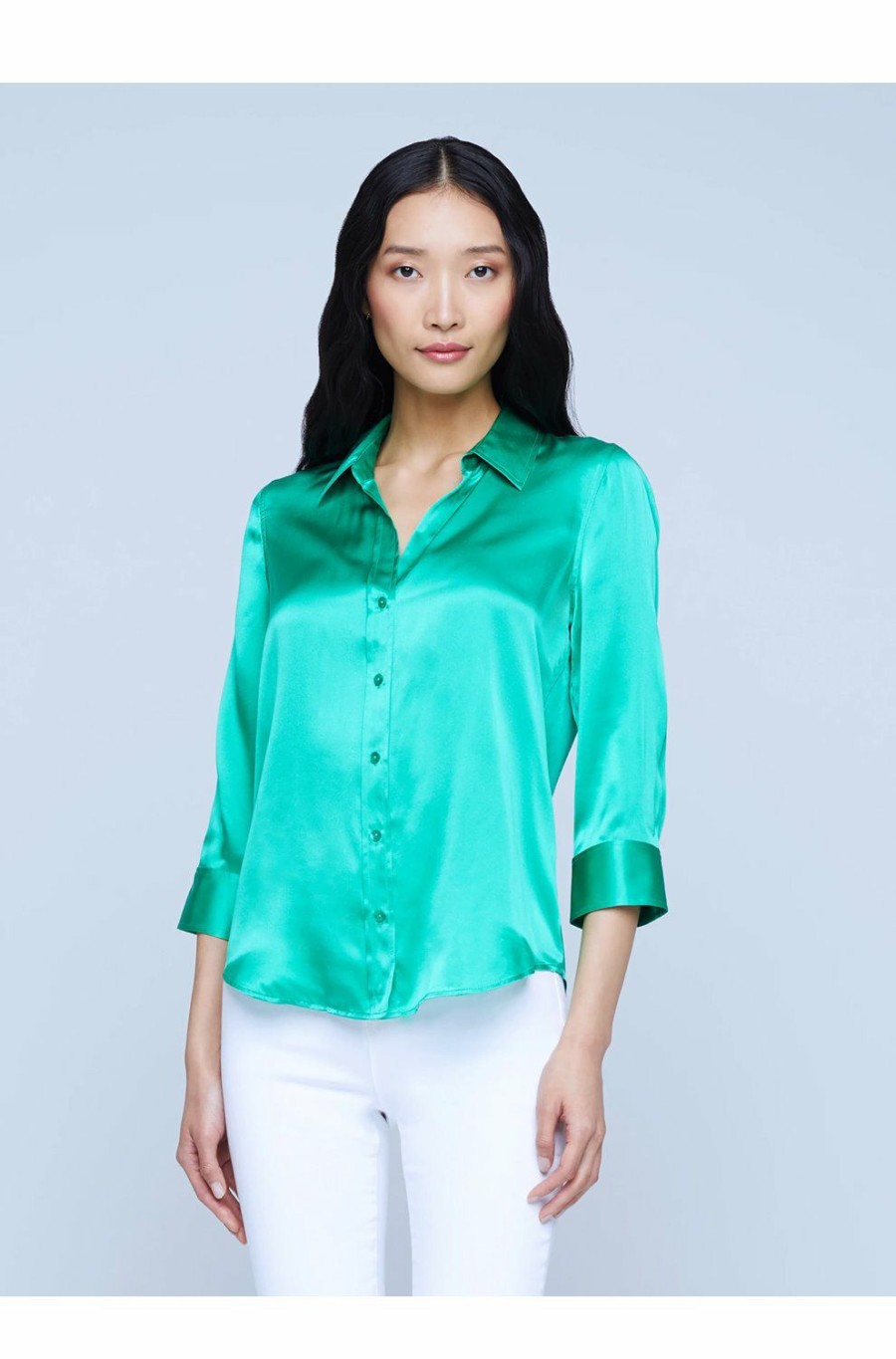 Women'S Clothing * | Dani Blouse In Jade Sale L'Agence