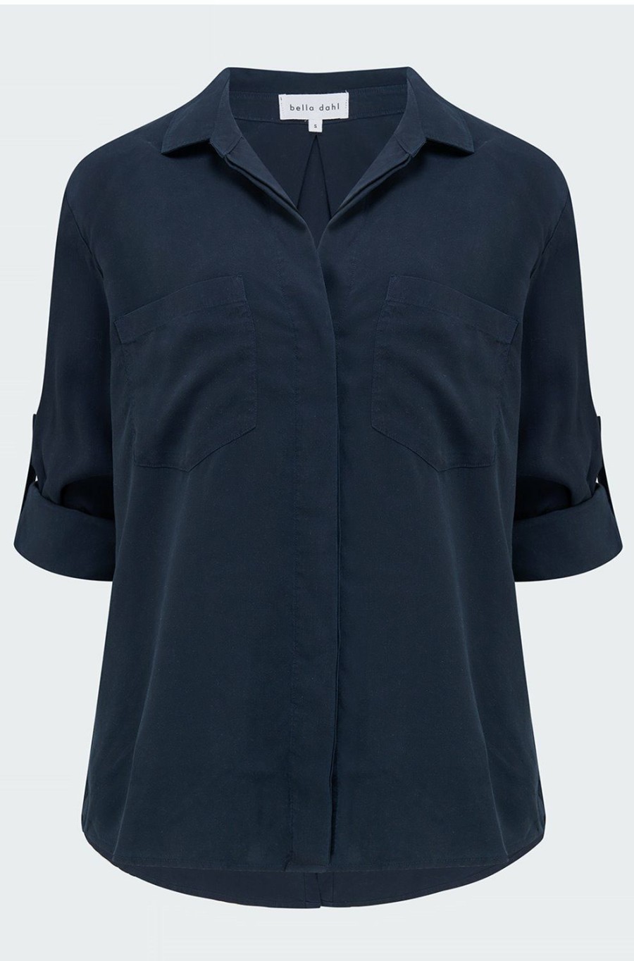 Women'S Clothing * | Split Back Button Down Shirt In Endless Sea Clearance Bella Dahl