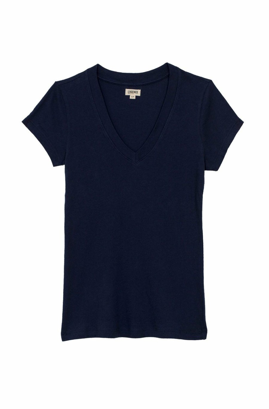 Women'S Clothing * | Becca V-Neck Tee In Navy Fashionable L'Agence