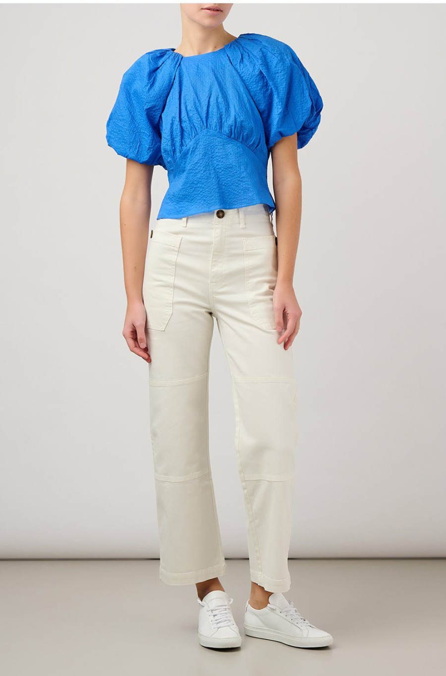 Women'S Clothing * | Gathered Seam Top In Cornflower Blue Fire Sale Frame