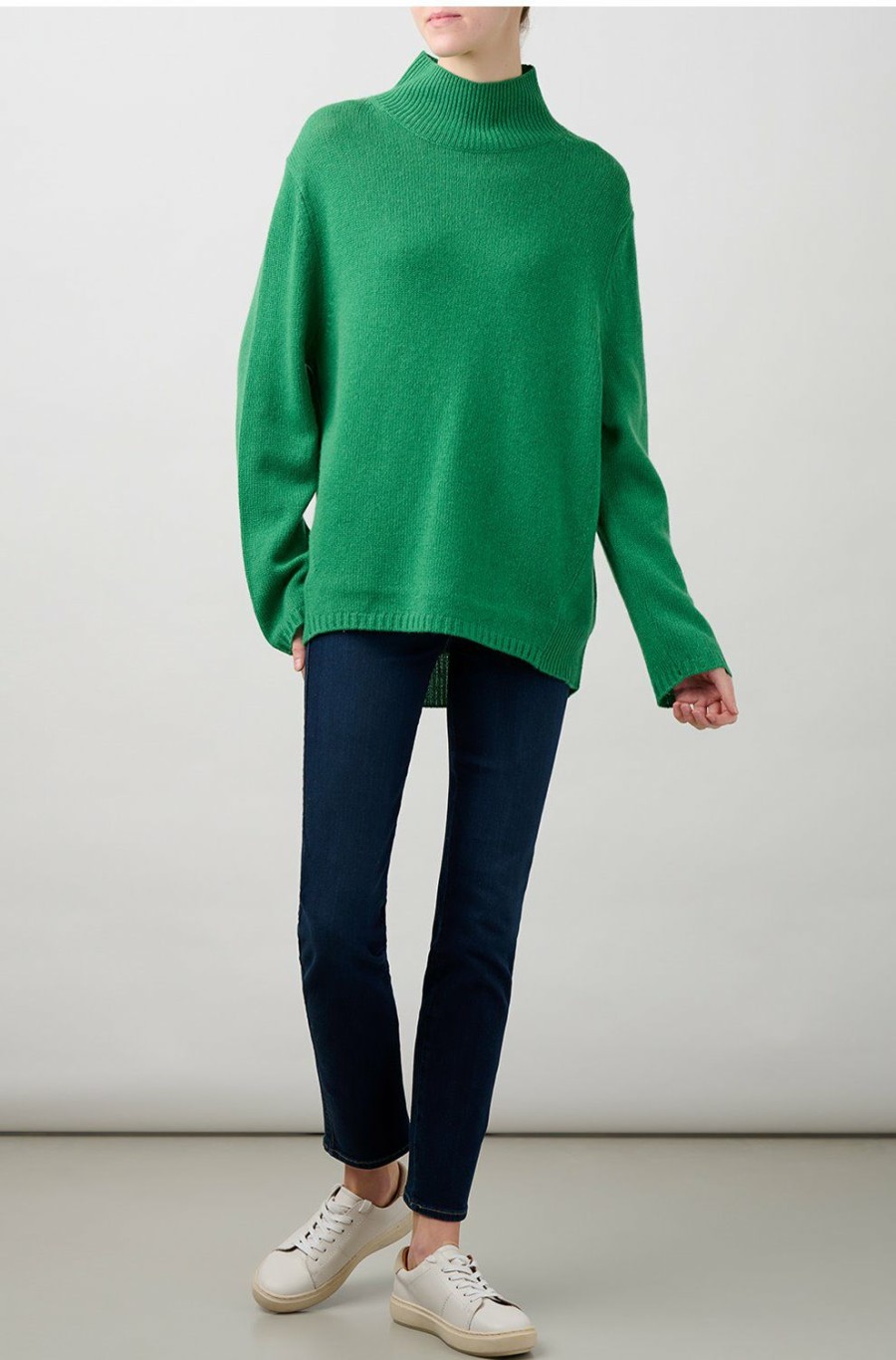 Women'S Clothing * | Luella Turtleneck In Emerald Cheap Online 360 Cashmere