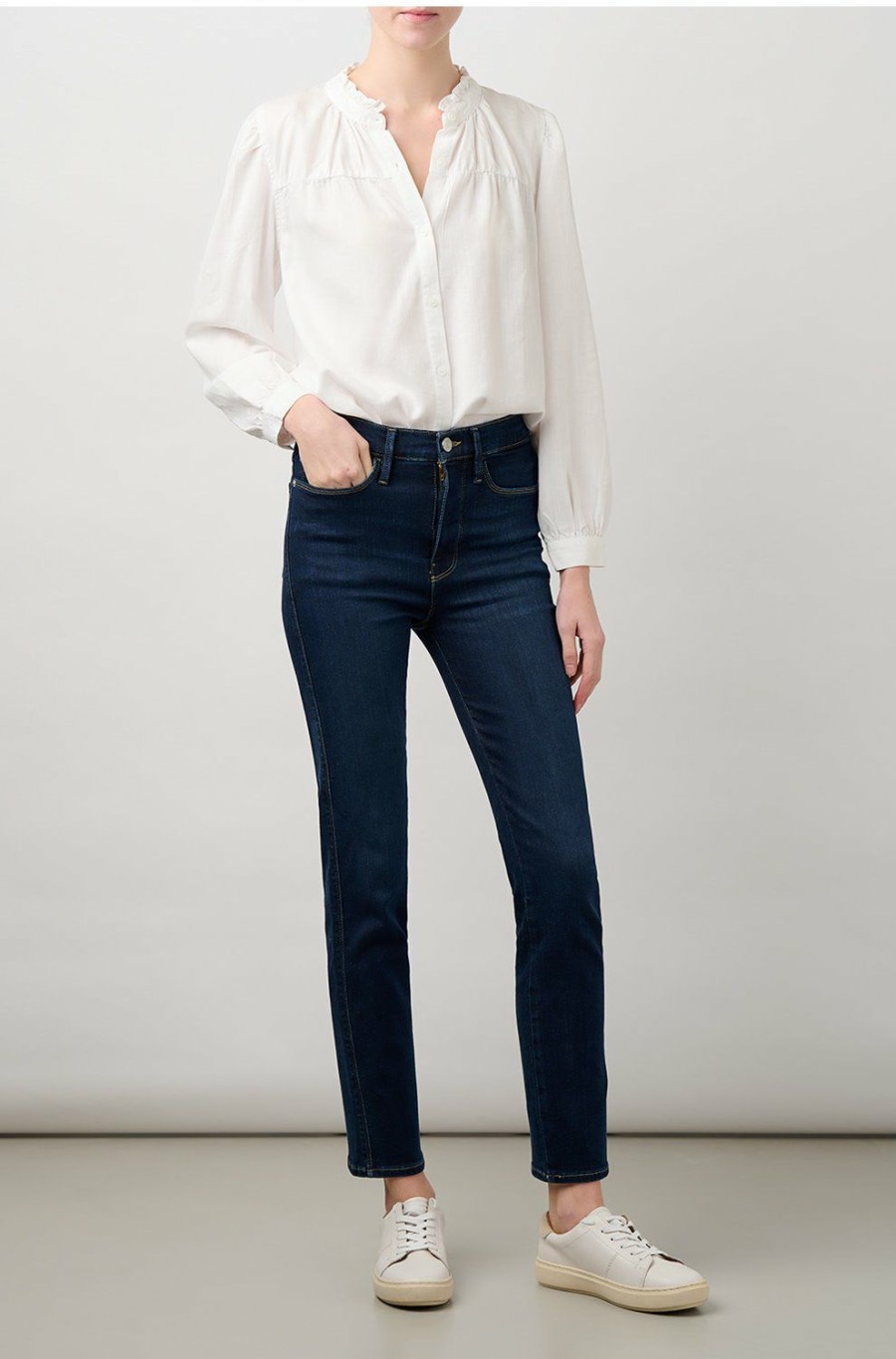 Jeans * | Le Sylvie Straight Jean In Parkway Premium Frame